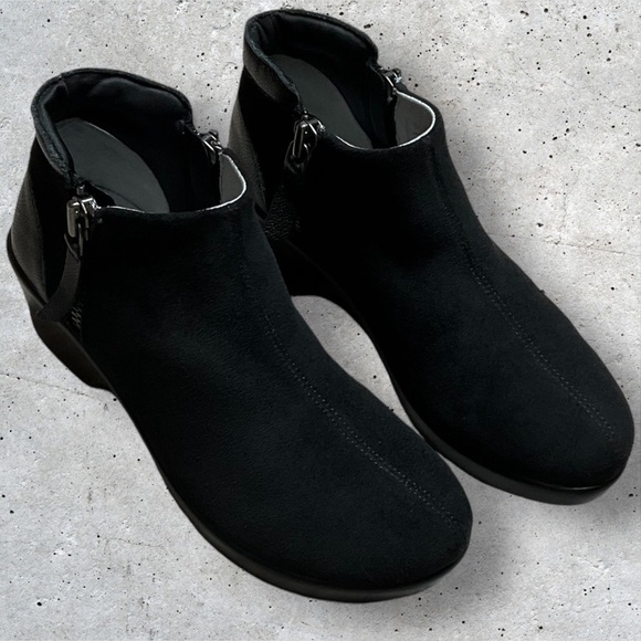 Alegria Womens Sloan Black Suede Leather Ankle Bootie Double Zip Size 7 - 7.5 - Picture 8 of 12